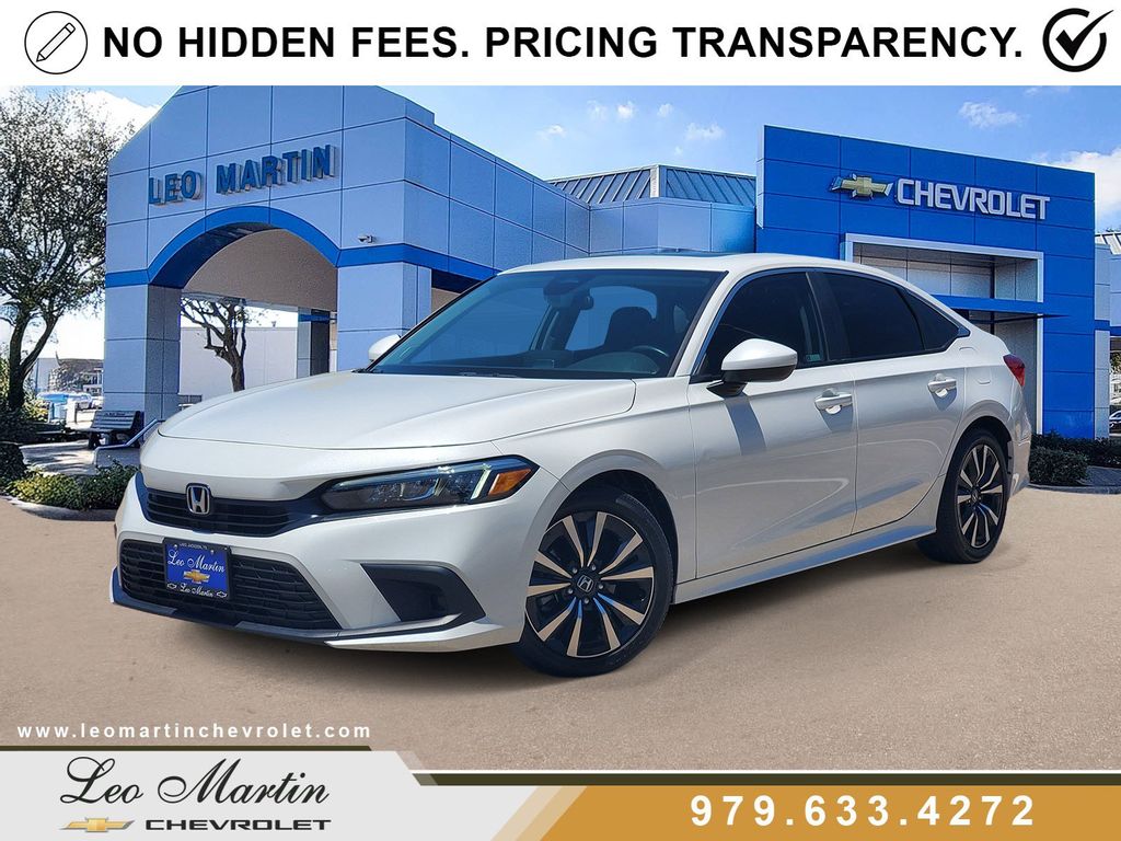 White 2024 Honda Civic Sedan Front-Wheel Drive Continuously Variable Transmission