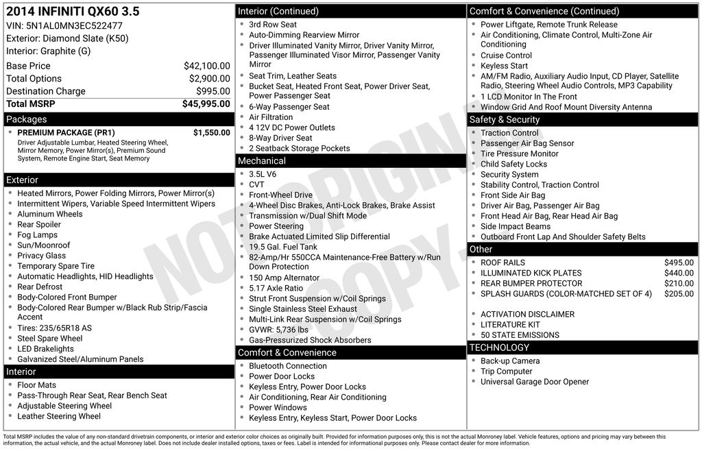 Used Car 2014 Infiniti Qx60  Base For Sale Under $10,000 In Austin, Texas