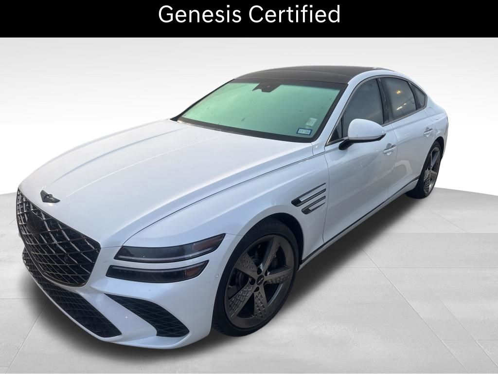 Uyuni White 2025 Genesis G80 2.5T Sport Prestige AWD Sedan All-Wheel Drive 8-Speed Automatic