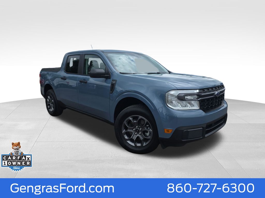 Blue (Azure Gray Metallic) 2024 Ford Maverick XLT SuperCrew AWD Pickup Truck All-Wheel Drive 8-Speed Automatic
