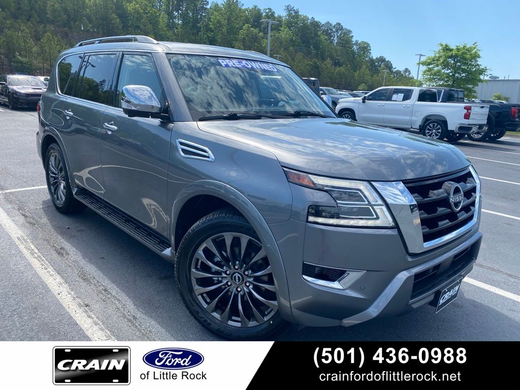 Gray (Gun Metallic) 2023 Nissan Armada Platinum RWD SUV / Crossover 4X2 7-Speed Automatic