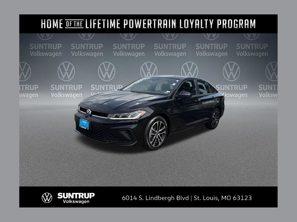 Deep Black Pearl 2025 Volkswagen Jetta Sedan Front-Wheel Drive 8-Speed Automatic