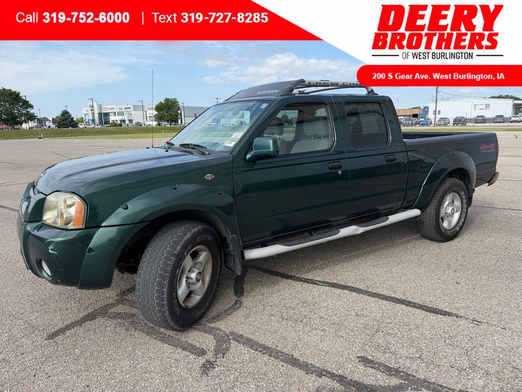 Alpine Green Metallic 2002 Nissan Frontier 4 Dr SE 4WD Crew Cab LB Pickup Truck Four-Wheel Drive 4-Speed Automatic Overdrive