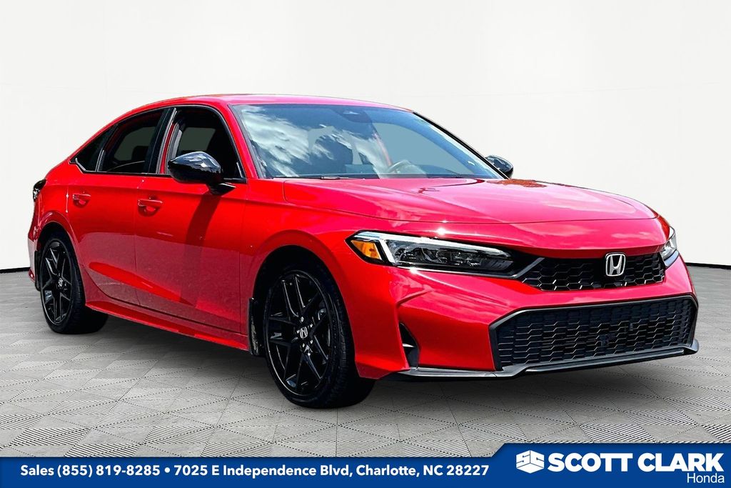 Red 2026 Honda Civic Sedan Front-Wheel Drive Continuously Variable Transmission