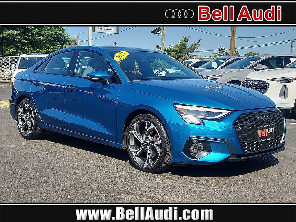 Atoll Blue Metallic 2023 Audi A3 Sedan All-Wheel Drive 7-Speed Automatic