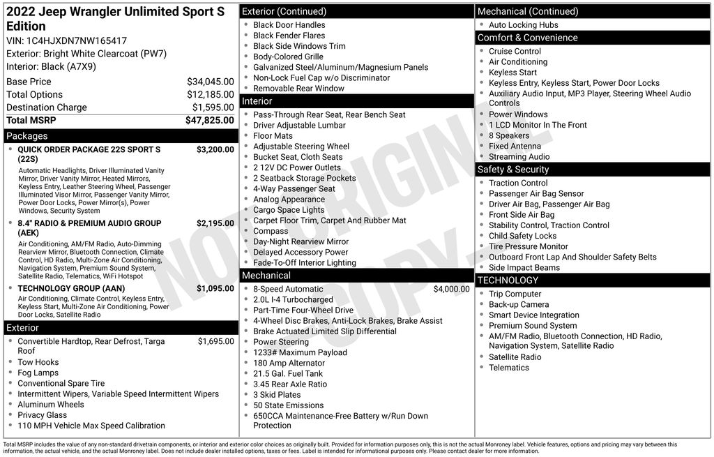 Used Car 2022 Jeep Wrangler  Unlimited Sport S For Sale Under $30,000 In Austin, Texas