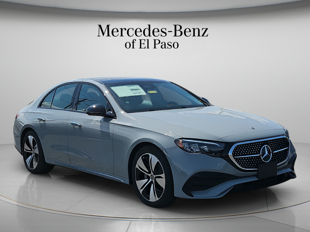 Gray (MANUFAKTUR Alpine Grey) 2026 Mercedes-Benz E-Class Sedan Rear-Wheel Drive 9-Speed Automatic