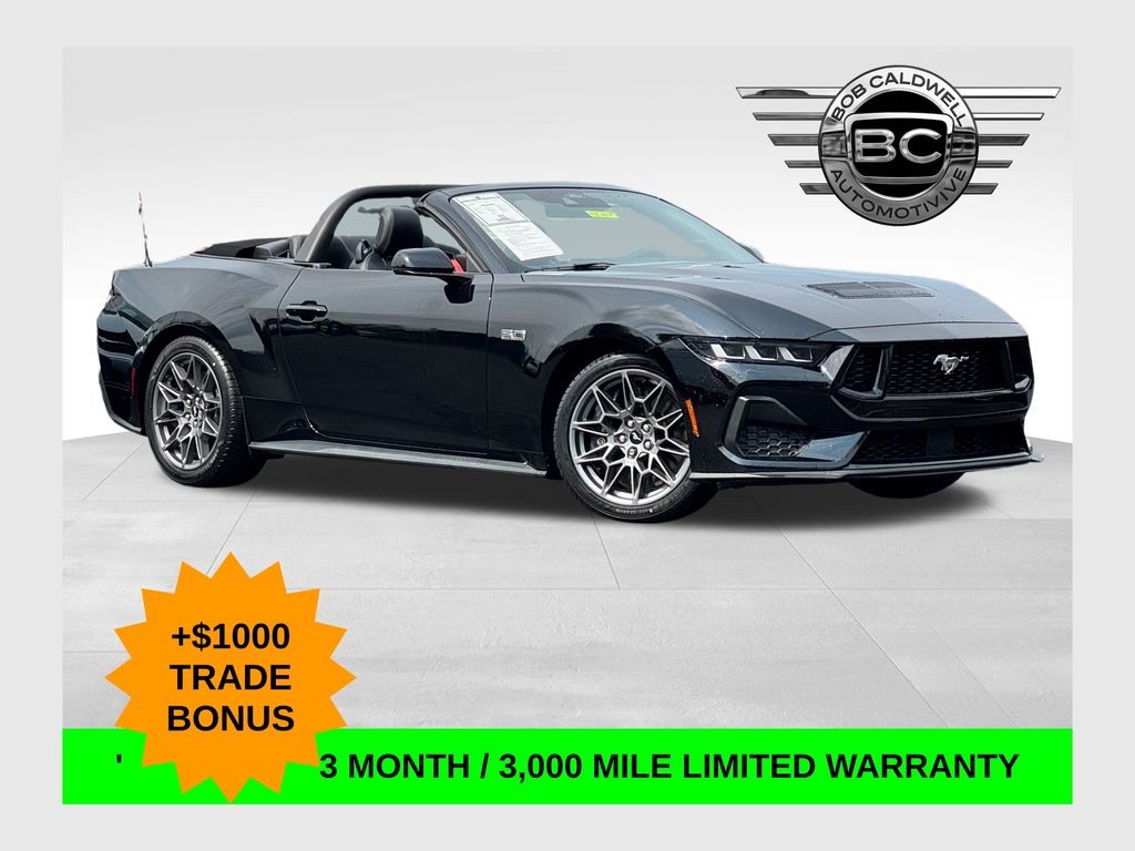 Black 2024 Ford Mustang Convertible Rear-Wheel Drive Automatic