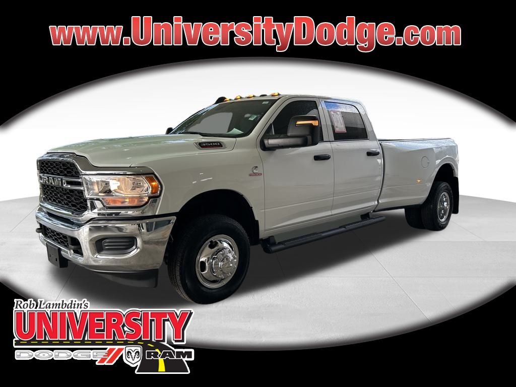 Bright White Clearcoat 2024 RAM 3500 Tradesman Crew Cab LB DRW 4WD Pickup Truck Four-Wheel Drive 6-Speed Automatic