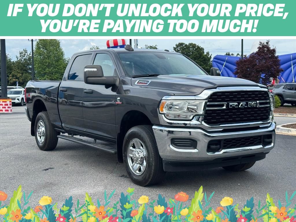 Gray (Granite Crystal Metallic Clearcoat) 2024 RAM 2500 Tradesman Crew Cab 4WD Pickup Truck Four-Wheel Drive 6-Speed Automatic