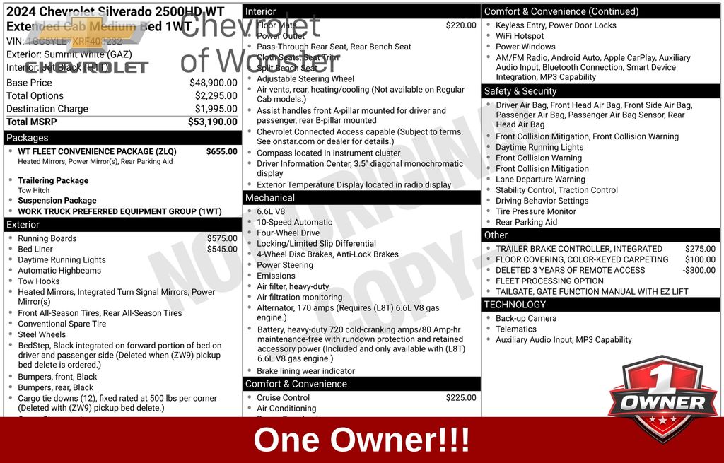 2024 Chevrolet Silverado 2500HD Work Truck - Main Image