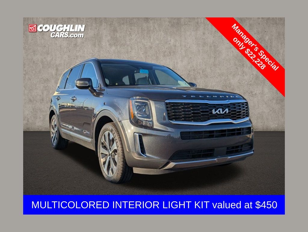 Gravity Gray 2022 Kia Telluride S AWD SUV / Crossover All-Wheel Drive 8-Speed Automatic