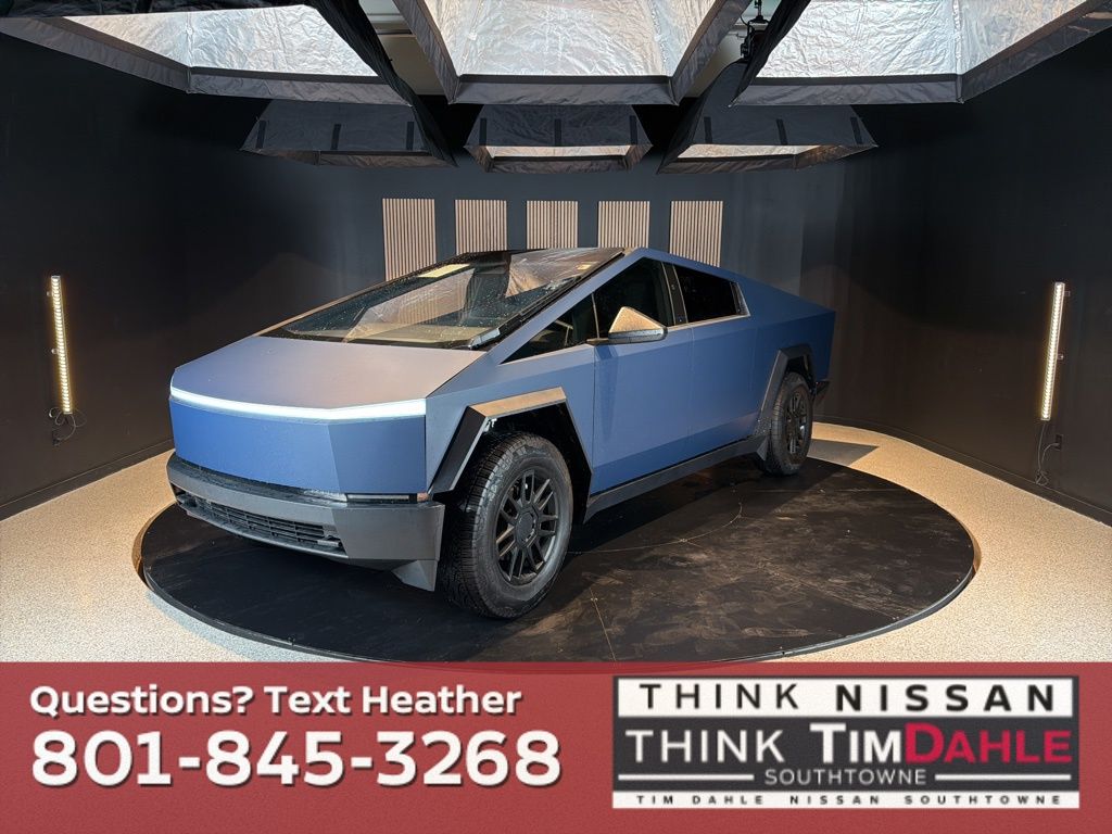 Blue 2025 Tesla Cybertruck Crew Cab AWD Pickup Truck All-Wheel Drive 1-Speed Automatic