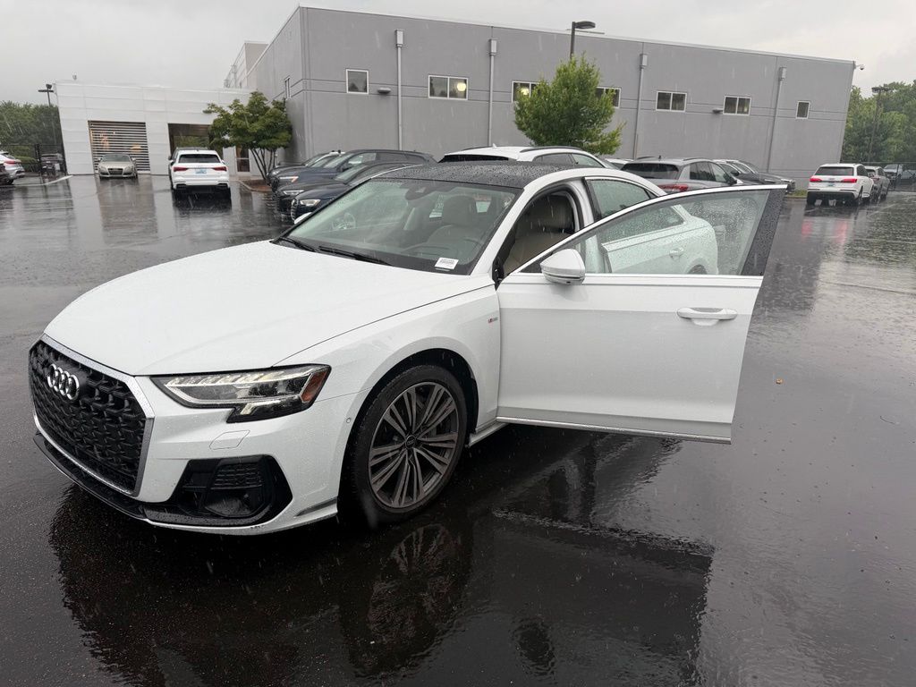 Glacier White 2023 Audi A8 Sedan All-Wheel Drive 8-Speed Automatic