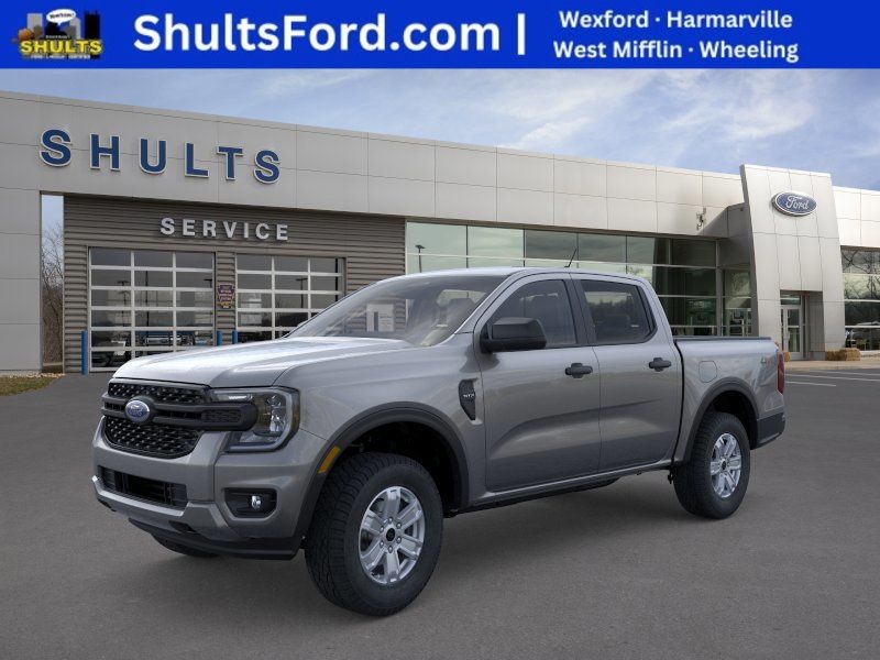 Gray Metallic 2025 Ford Ranger XL SuperCrew 4WD Pickup Truck Four-Wheel Drive Automatic