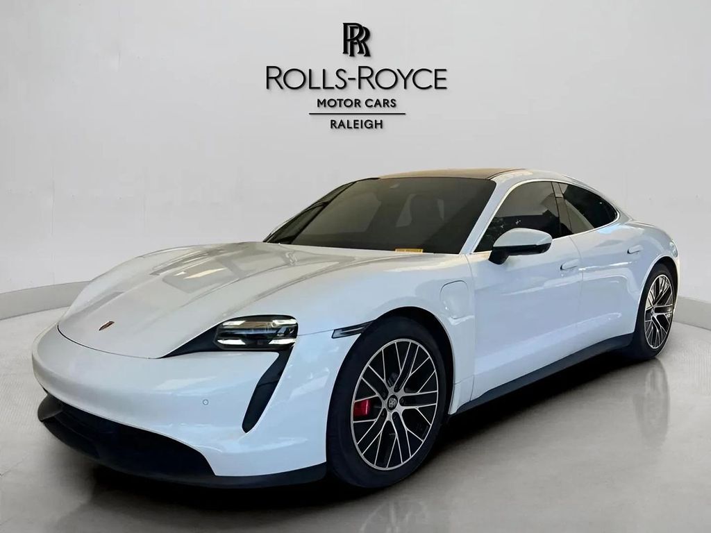 White 2021 Porsche Taycan Sedan All-Wheel Drive 2-Speed Automatic