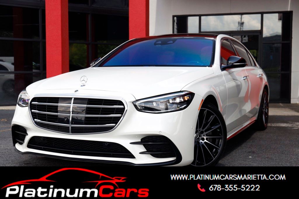 White 2021 Mercedes-Benz S-Class Sedan All-Wheel Drive 9-Speed Automatic