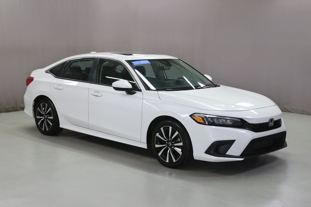 Platinum White Pearl 2024 Honda Civic Sedan Front-Wheel Drive Continuously Variable Transmission
