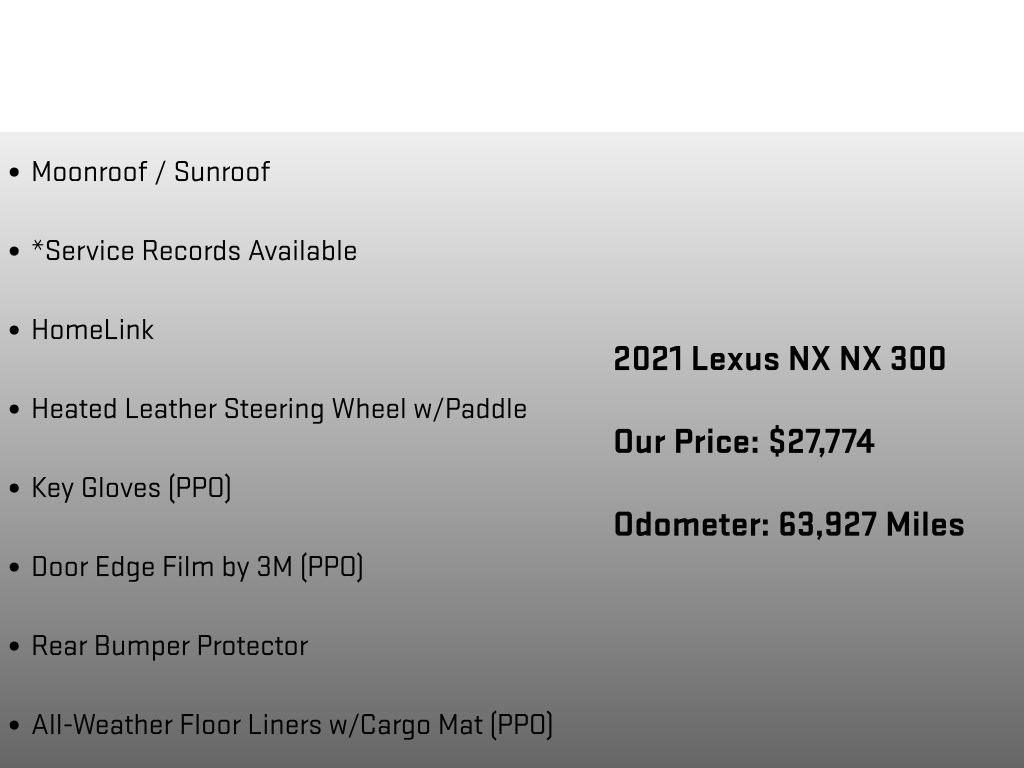 2021 Lexus NX 300 Base Black at Bob Ruth Ford