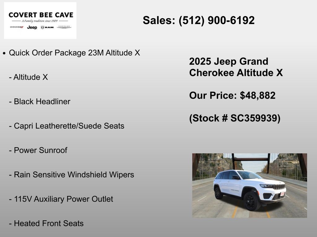New Car 2025 Jeep Grand Cherokee  For Sale Under $50,000 In Austin, Texas