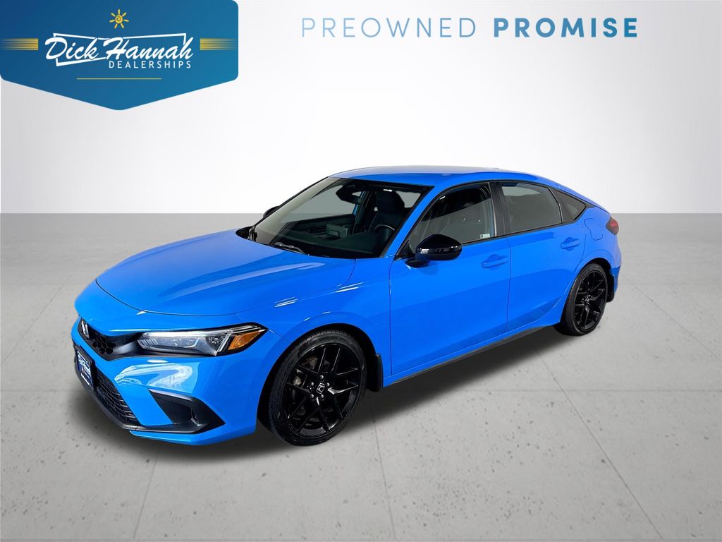 Boost Blue Pearl 2022 Honda Civic Hatchback Hatchback Front-Wheel Drive Continuously Variable Transmission