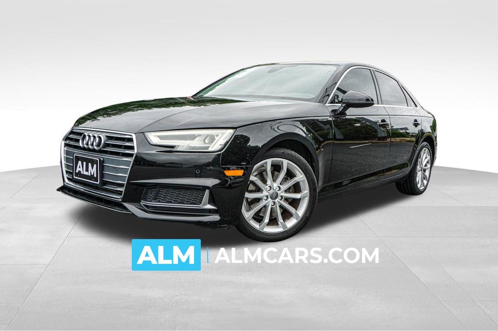 Brilliant Black 2019 Audi A4 Sedan Front-Wheel Drive 7-Speed Automatic