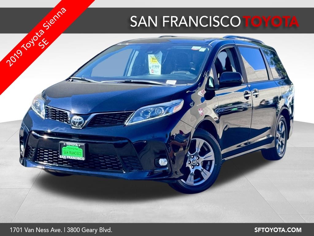 Midnight Black Metallic 2019 Toyota Sienna SE 7-Passenger AWD Minivan All-Wheel Drive 8-Speed Automatic
