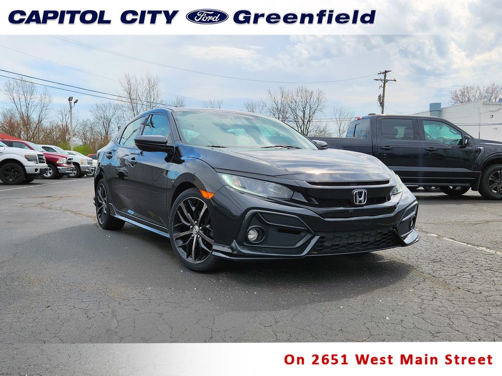 Crystal Black Pearl 2020 Honda Civic Hatchback Sport FWD Hatchback Front-Wheel Drive Continuously Variable Transmission