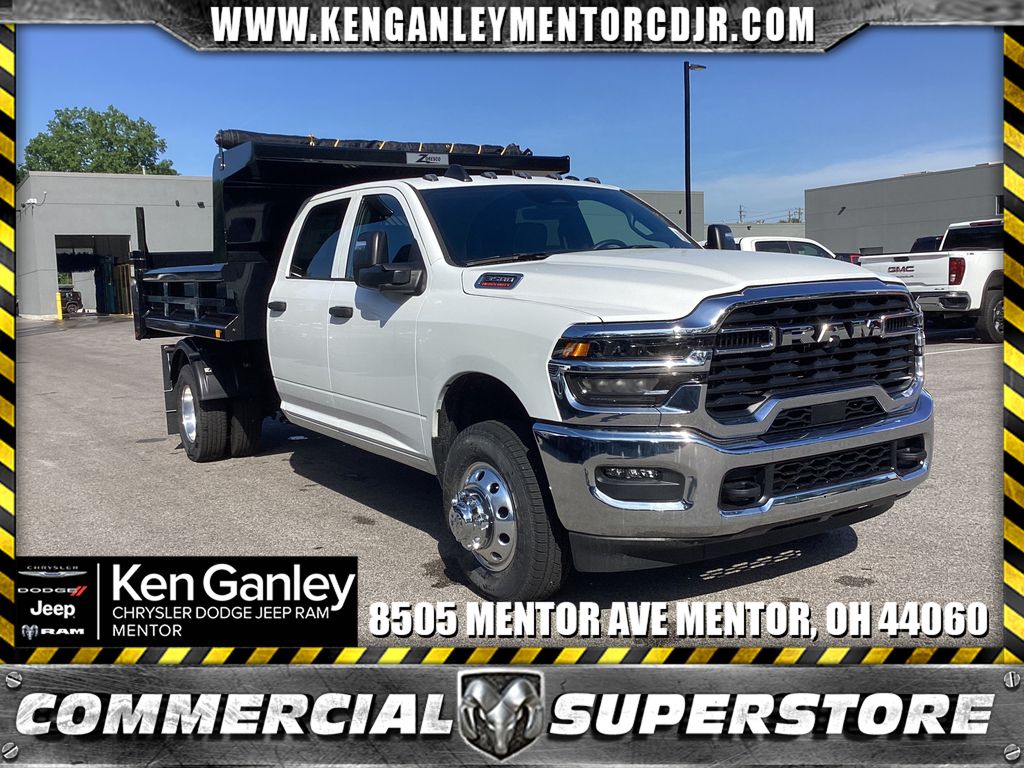 Bright White Clearcoat 2025 RAM 3500 Chassis Tradesman Crew Cab LB DRW 4WD Pickup Truck Four-Wheel Drive 8-Speed Automatic