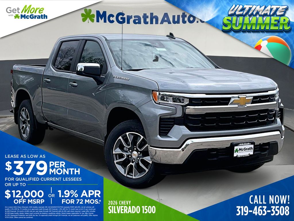 Sterling Gray Metallic 2026 Chevrolet Silverado 1500 LT Crew Cab 4WD Pickup Truck Four-Wheel Drive Automatic