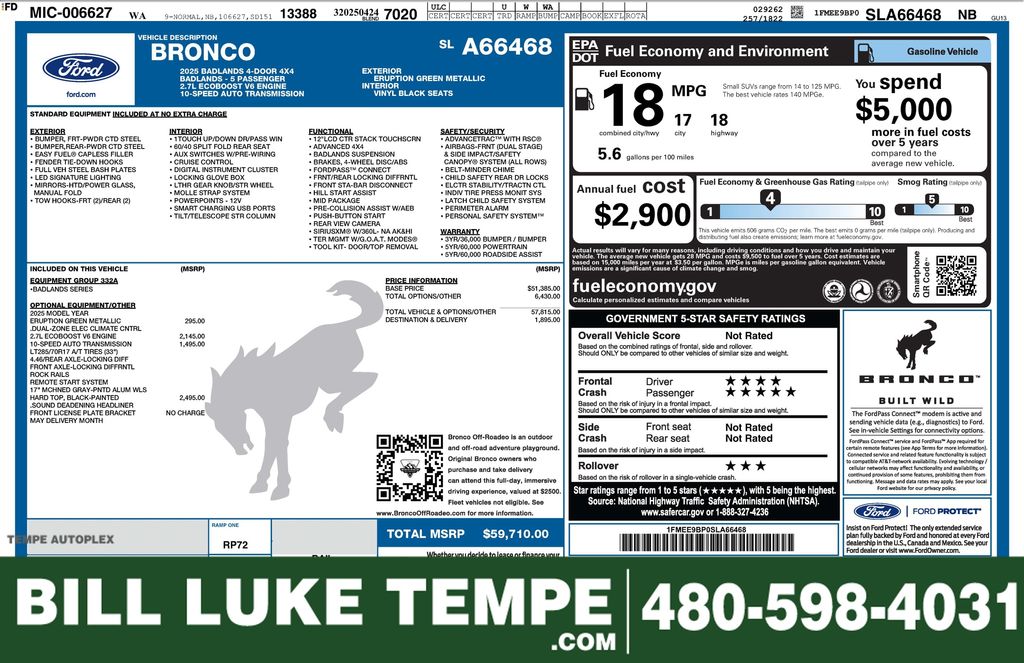 2025 Ford Bronco Badlands 4-Door 4WD