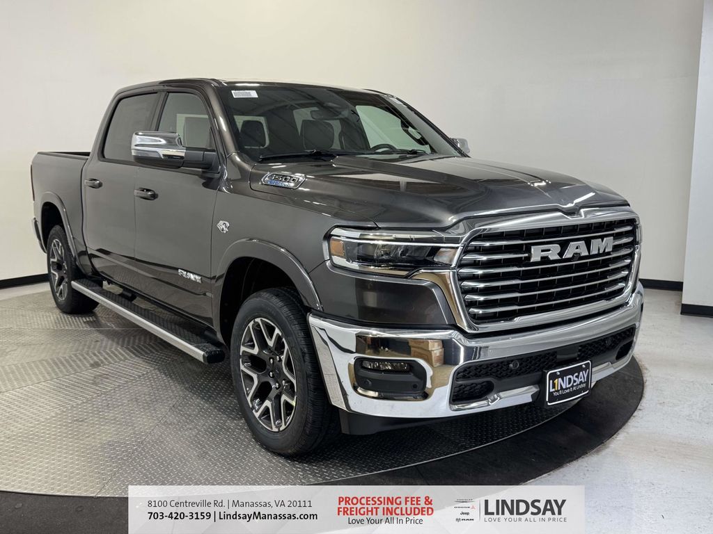 Gray (Granite Crystal Metallic Clearcoat) 2026 RAM 1500 Laramie Crew Cab 4WD Pickup Truck Four-Wheel Drive 8-Speed Automatic