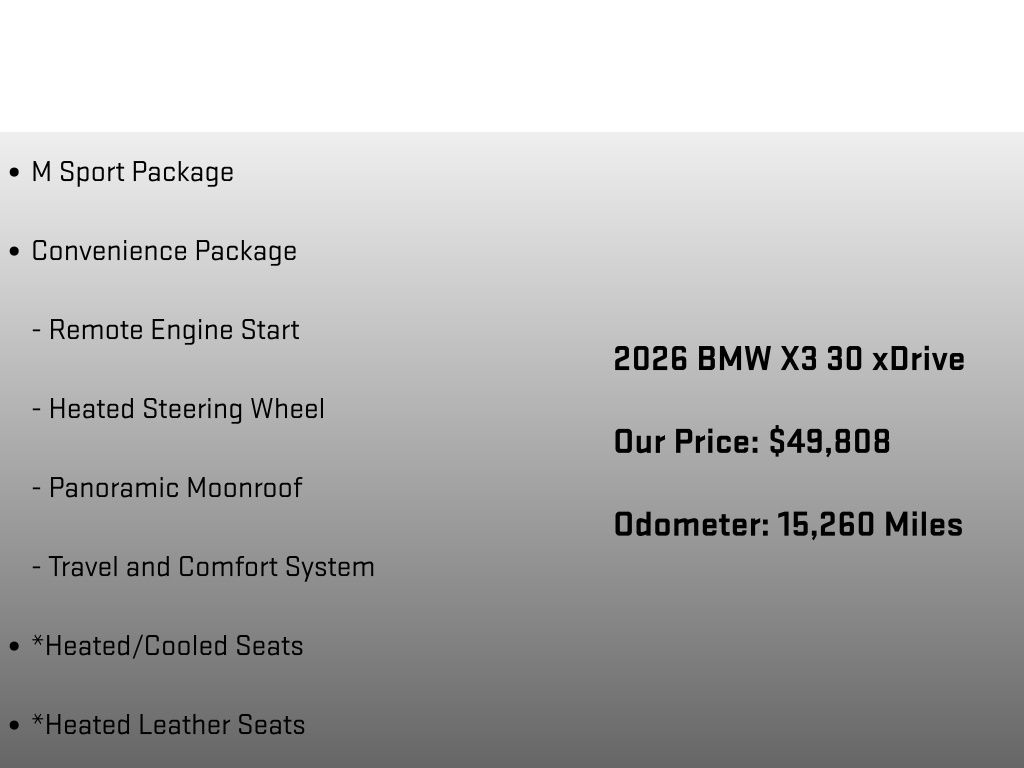 2026 BMW X3 30 xDrive Gray at Audi Porsche Sewickley