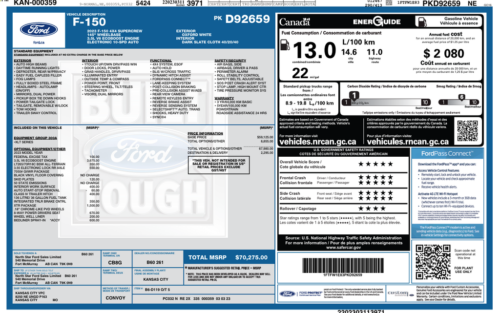 2023 Ford F-150 XL SuperCrew 4WD