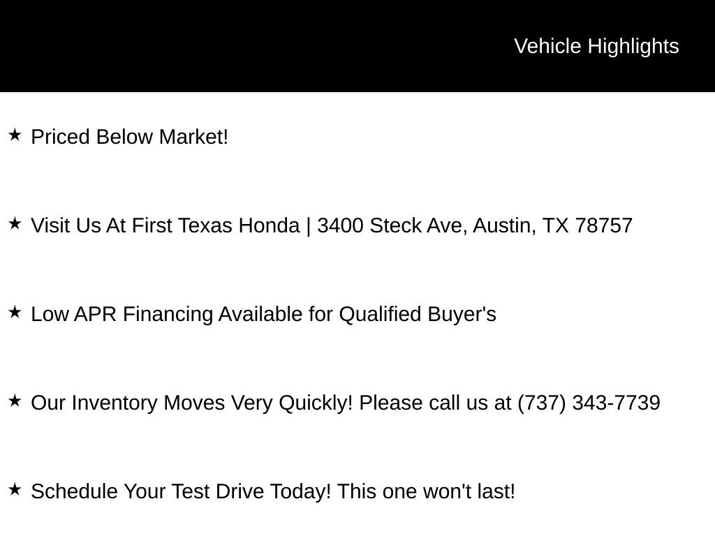 Used Car 2024 Honda Civic  Sport For Sale Under $30,000 In Austin, Texas