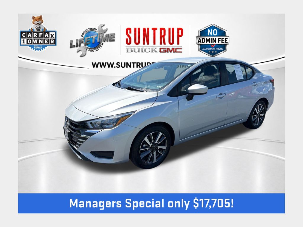Brilliant Silver Metallic 2025 Nissan Versa SV FWD Sedan Front-Wheel Drive Continuously Variable Transmission