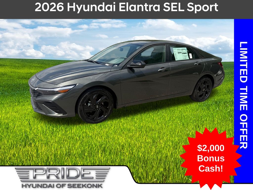 Amazon Gray 2026 Hyundai Elantra SEL Sport FWD Sedan Front-Wheel Drive Continuously Variable Transmission