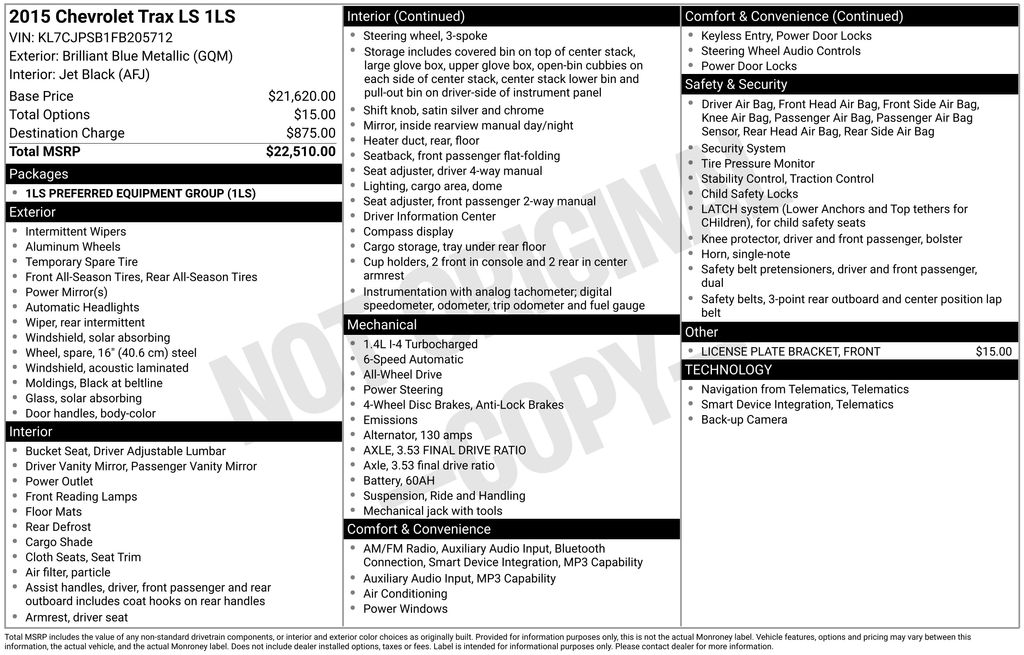 2015 Chevrolet Trax LS