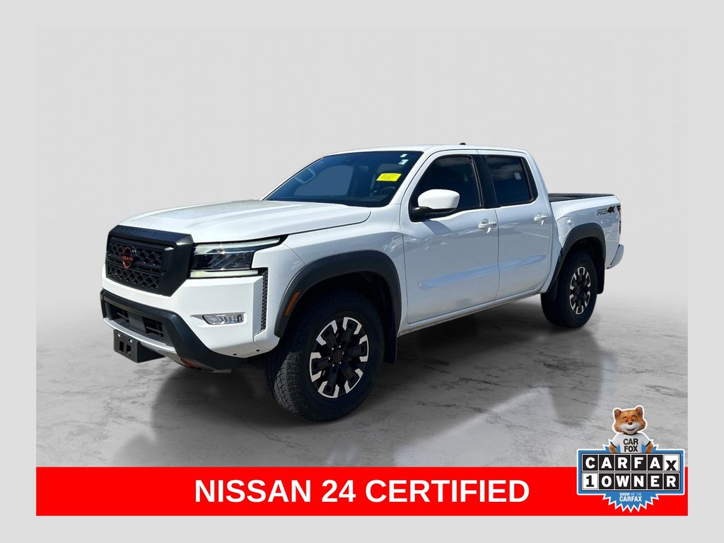 Glacier White 2024 Nissan Frontier Pickup Truck Four-Wheel Drive 9-Speed Automatic Overdrive