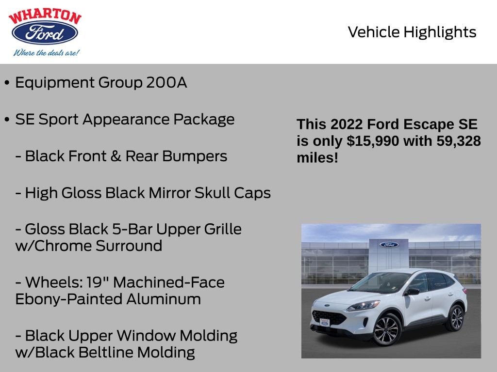 2022 Ford Escape SE White at Westside Lexus