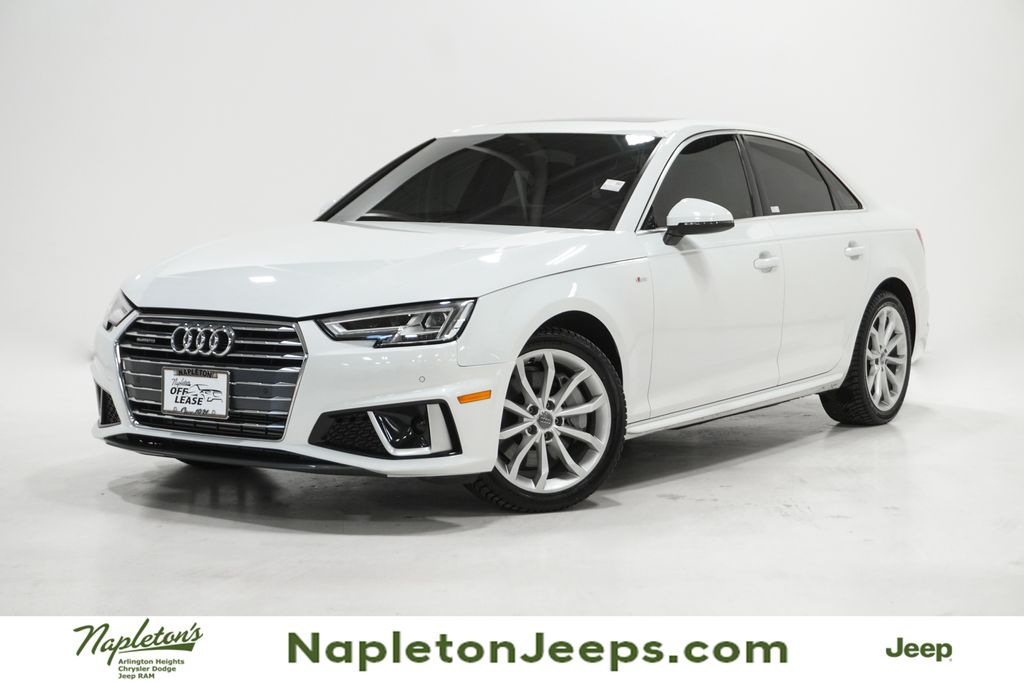 Glacier White 2019 Audi A4 quattro Premium Plus 45 TFSI Sedan All-Wheel Drive 7-Speed Automatic