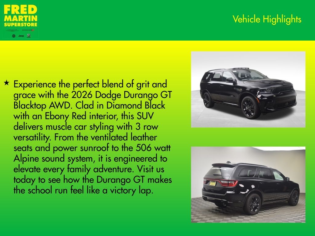 new 2026 Dodge Durango car, priced at $46,676