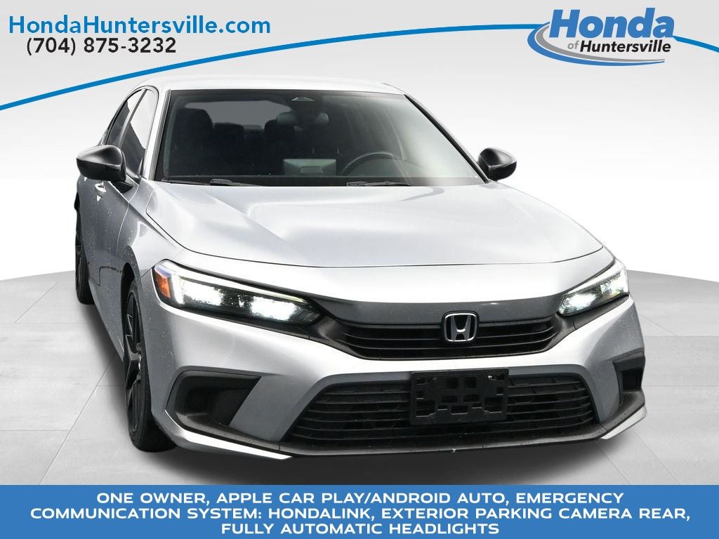 Lunar Silver Metallic 2023 Honda Civic Sport FWD Sedan Front-Wheel Drive Continuously Variable Transmission