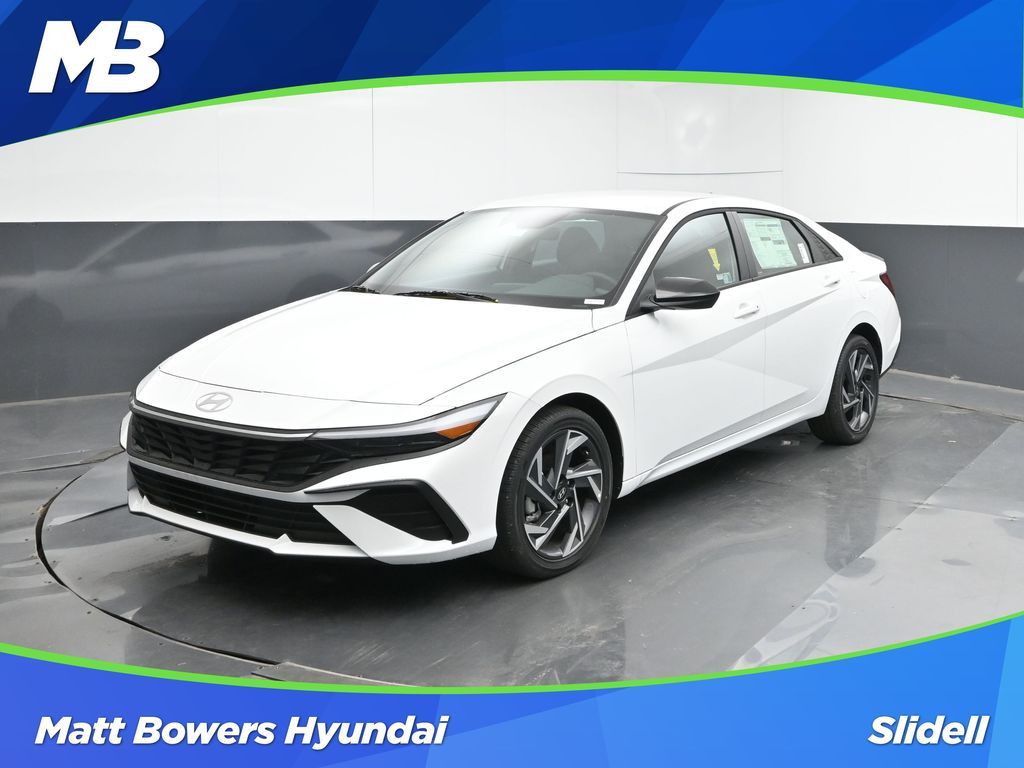 Serenity White 2025 Hyundai Elantra Hybrid SEL Sport FWD Sedan Front-Wheel Drive 6-Speed Dual Clutch