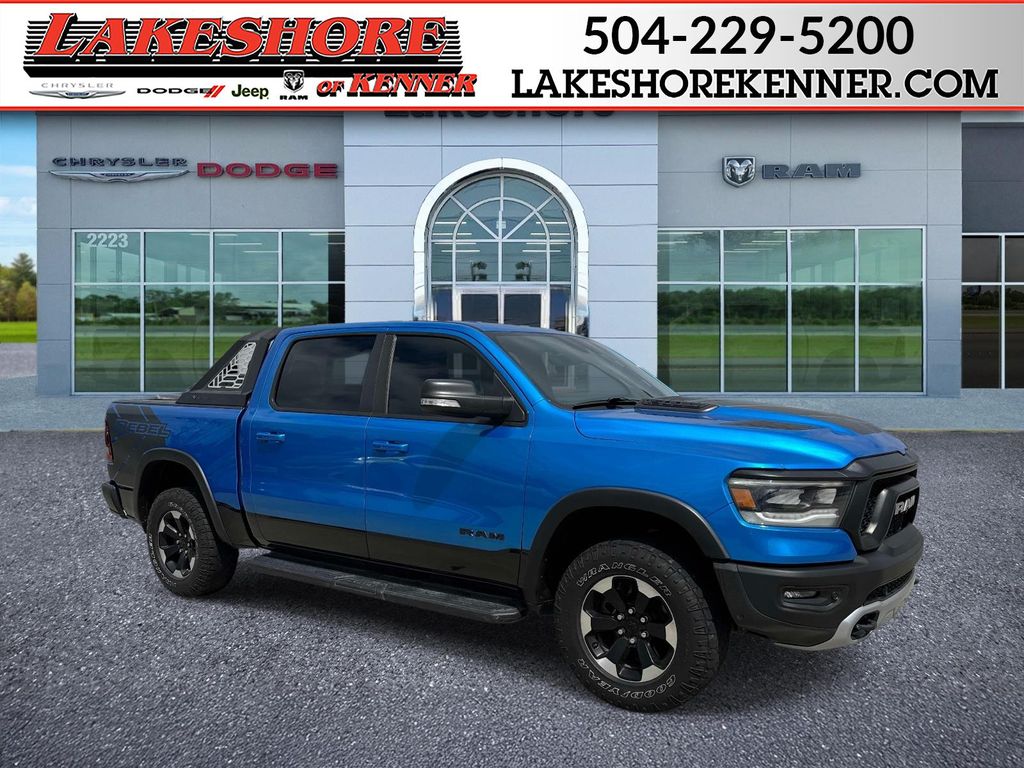 Hydro Blue Pearlcoat 2021 RAM 1500 Rebel Crew Cab 4WD Pickup Truck Four-Wheel Drive 8-Speed Automatic