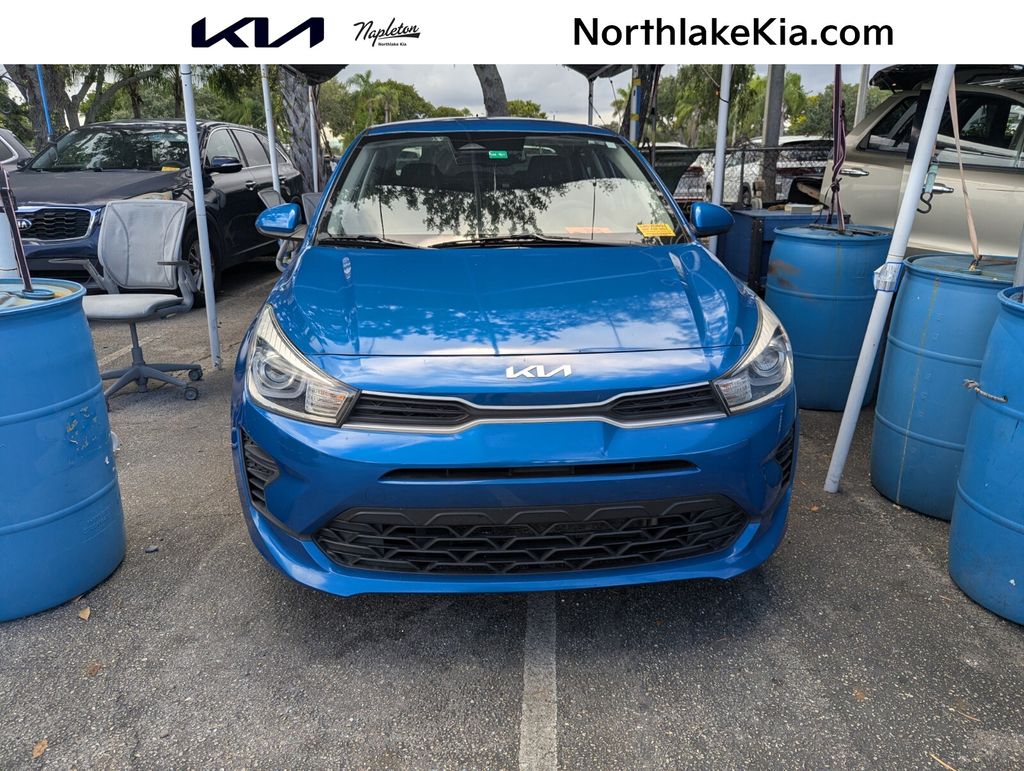 Sporty Blue 2023 Kia Rio Sedan Front-Wheel Drive Continuously Variable Transmission