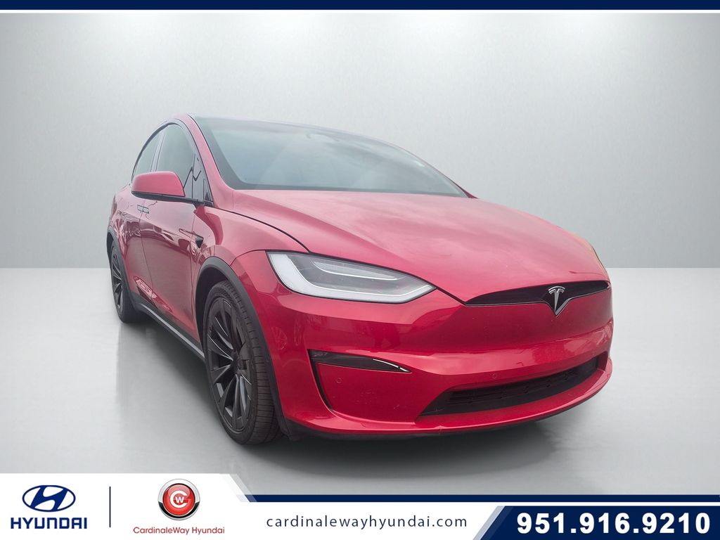 Red Multi-Coat 2022 Tesla Model X AWD SUV / Crossover All-Wheel Drive 1-Speed Automatic