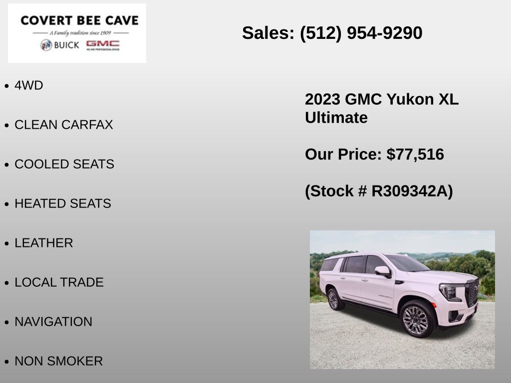 Used Car 2023 Gmc Yukon Xl  Denali Ultimate For Sale Under $80,000 In Austin, Texas
