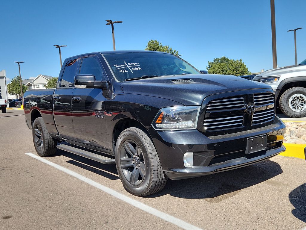 Brilliant Black Crystal Pearlcoat 2015 RAM 1500 Sport Quad Cab 4WD Pickup Truck Four-Wheel Drive 8-Speed Automatic