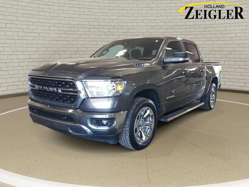 Gray (Granite Crystal Metallic Clearcoat) 2022 RAM 1500 Pickup Truck Four-Wheel Drive 8-Speed Automatic